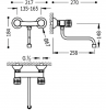 Tres Cocina Bateria dwuuchwytowa ścienna kuchenna 123310 Chrom